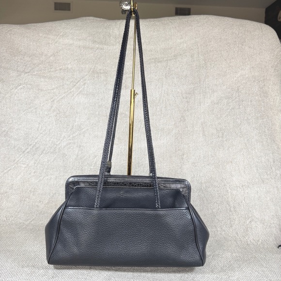 Vintage Brighton Black Leather Shoulder Bag Y2K Heart Charm - Picture 3 of 16